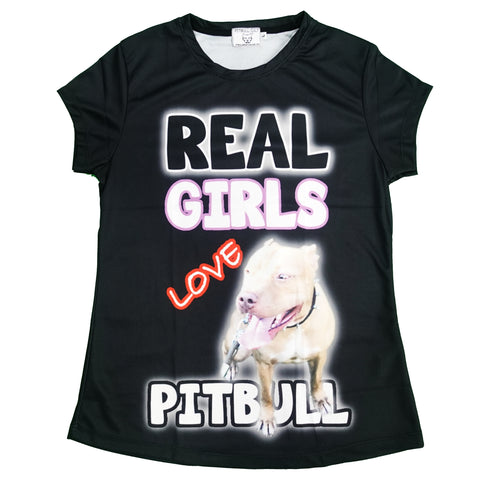 T-shirt for Women "Real Girls Love Pitbull"
